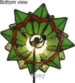A0001 Tiffany Style Stained Glass Accent Table Lamp for Home Decor, Christmas Tab
