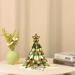 A0001 Tiffany Style Stained Glass Accent Table Lamp for Home Decor, Christmas Tab