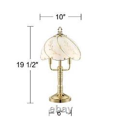 Accent Table Lamps 19 1/2 Set of 2 Touch Switch Brass Glass for Bedroom