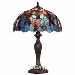 Amber Blue 23H Lamp Stained Glass Art Light Lamps NEW