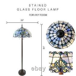 Amber Stained Glass Tiffany Style 3-Light Floor Lamp