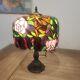 Ambiance Tiffany Style Stained Glass Lamp Roses Flowers 19tall Vintage Pink Red