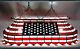 American Flag Red White Blue Made In Usa Stained Glass Pool Table Light Lamp
