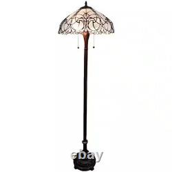 Amora Lighting 62 in. Tiffany Style Floral Floor Lamp