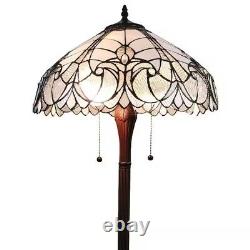 Amora Lighting 62 in. Tiffany Style Floral Floor Lamp