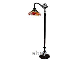 Amora Lighting 62 in. Tiffany Style Roses Reading Floor Lamp