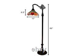 Amora Lighting 62 in. Tiffany Style Roses Reading Floor Lamp