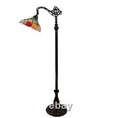 Amora Lighting 62 in. Tiffany Style Roses Reading Floor Lamp