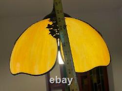Antique 24 Amber Stained Slag Glass Slag Tiffany Style Chandelier Rockaway Bch