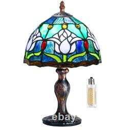 Antique Art Craft Table Light in the Tiffany Style Stained Glass Crystal Bead