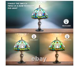 Antique Art Craft Table Light in the Tiffany Style Stained Glass Crystal Bead