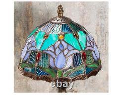 Antique Art Craft Table Light in the Tiffany Style Stained Glass Crystal Bead