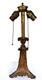 Antique Art Nouveau Cast Iron Stained Glass Electric Lamp E