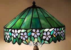 Antique Arts & Crafts Handel / Unique Leaded Slag Stained Glass Table Lamp