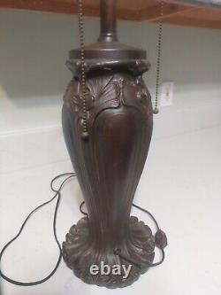 Antique Bradley And Hubbard Leaded Slag Glass Lamp