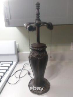 Antique Bradley And Hubbard Leaded Slag Glass Lamp