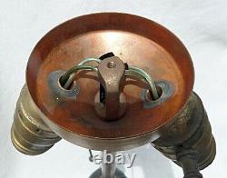 Antique Bronzed Iron Table Lamp Base for Stained Glass or Domed Shade #1621