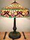 Antique Chicago Mosaic Stained And Leaded Glass Table Lamp Circa 1920 Usa