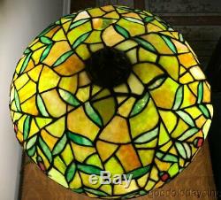 Antique Chicago Mosaic Table Lamp 1920's Stained Leaded Glass Shade