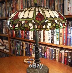 Antique Duffner & Kimberly Leaded Stained Glass Lamp Chicago Salem Styles