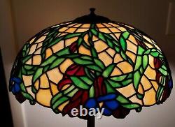 Antique Early Leaded Slag Stained Glass Table Lamp Handel Duffner Tiffany Era