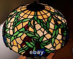 Antique Early Leaded Slag Stained Glass Table Lamp Handel Duffner Tiffany Era