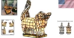 Antique Finish Tiffany Stained Glass Lamp with USB Cozy Lighting Solution
