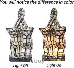 Antique Finish Tiffany Stained Glass Lamp with USB Cozy Lighting Solution