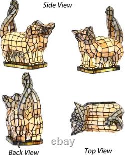 Antique Finish Tiffany Stained Glass Lamp with USB Cozy Lighting Solution