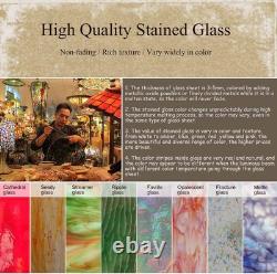 Antique Finish Tiffany Stained Glass Lamp with USB Cozy Lighting Solution