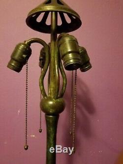 Antique Handel Leaded Stained Glass Lamp c. 1905