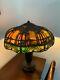 Antique Handel Overlay Stained Glass Lamp