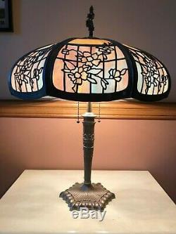 Antique Immaculate Empire of Chicago Lamp 16 Panel Leaded Stained Slag Glass