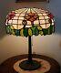 Antique Leaded Slag Stained Glass Floral Table Lamp Handel Duffner Hubbard Era