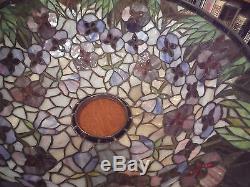 Antique Leaded Stained Glass Large Lamp Bradley & Hubbard Handel Tiffany Styles