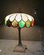 Antique Leaded Glass Lamp Mission Style