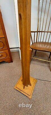 Antique Mission Oak Slag Stained Glass PETERSON ART Floor Lamp Arts & Crafts 60