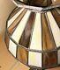 Antique Orange Creamsicle Tiffany Style Lamp Stained Glass 19 3/8 Chandelier