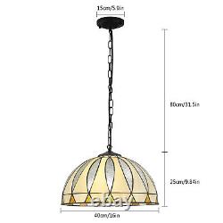 Antique Stained Glass Pendant Light 60W Hanging Ceiling Lamp Fixture Dining Room