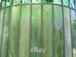 Antique Stained Glass Shades Cylindrical Shade Or Hanging Lamp 9lbs 14hx12w