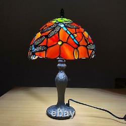 Antique Style Tiffany Dragonfly Design Table Desk Lamp Hand Crafted Glass shade