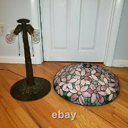 Antique Suess Poinsettia Leaded Slag Stained Glass Lamp Duffner Handel Tiffany