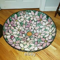 Antique Suess Poinsettia Leaded Slag Stained Glass Lamp Duffner Handel Tiffany