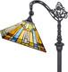Antique Tiffany Floor Lamp H62 Adjustable Stained Glass Reading Light
