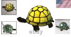 Antique Tortoise Tiffany Style Stained Glass Table Lamp Elegant Night Light
