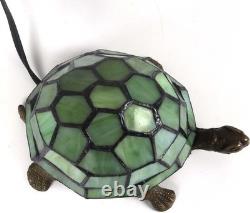 Antique Tortoise Tiffany Style Stained Glass Table Lamp Elegant Night Light