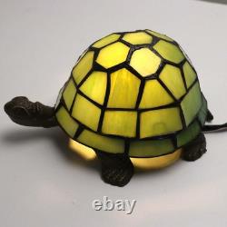 Antique Tortoise Tiffany Style Stained Glass Table Lamp Elegant Night Light