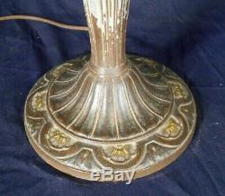 Antique Victorian Art Nouveau 6 Panel Stained Slag Glass Lamp By A&r Co