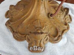 Antique Wilkinson Handel heavy metal ornate lamp base for stained glass shade