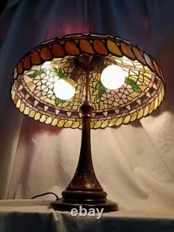 Antique lamp, Stained Glass in the Tiffany Studio Style Tradition